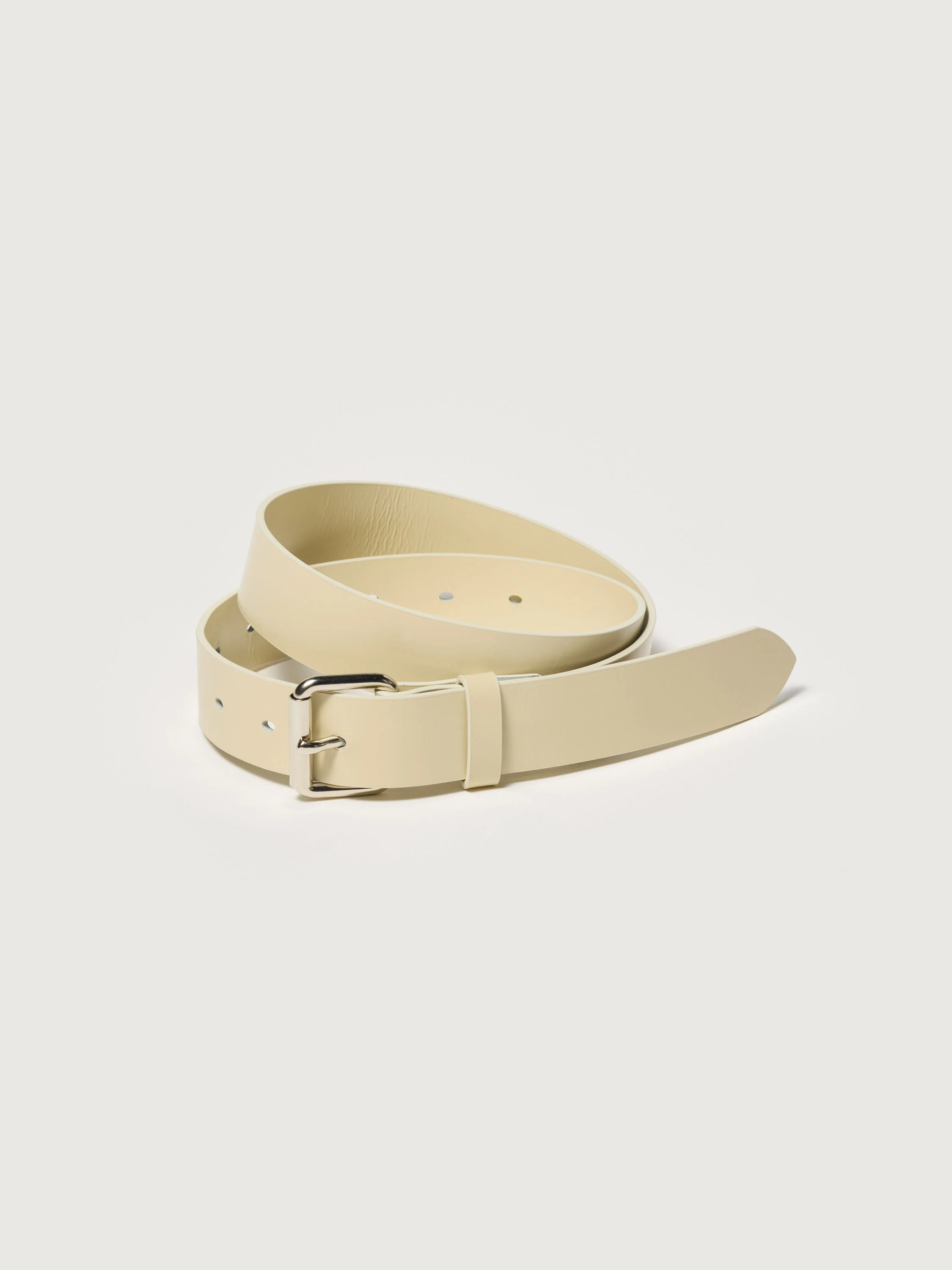 GLAZED LEATHER ROLLER BUCKLE BELT - 1