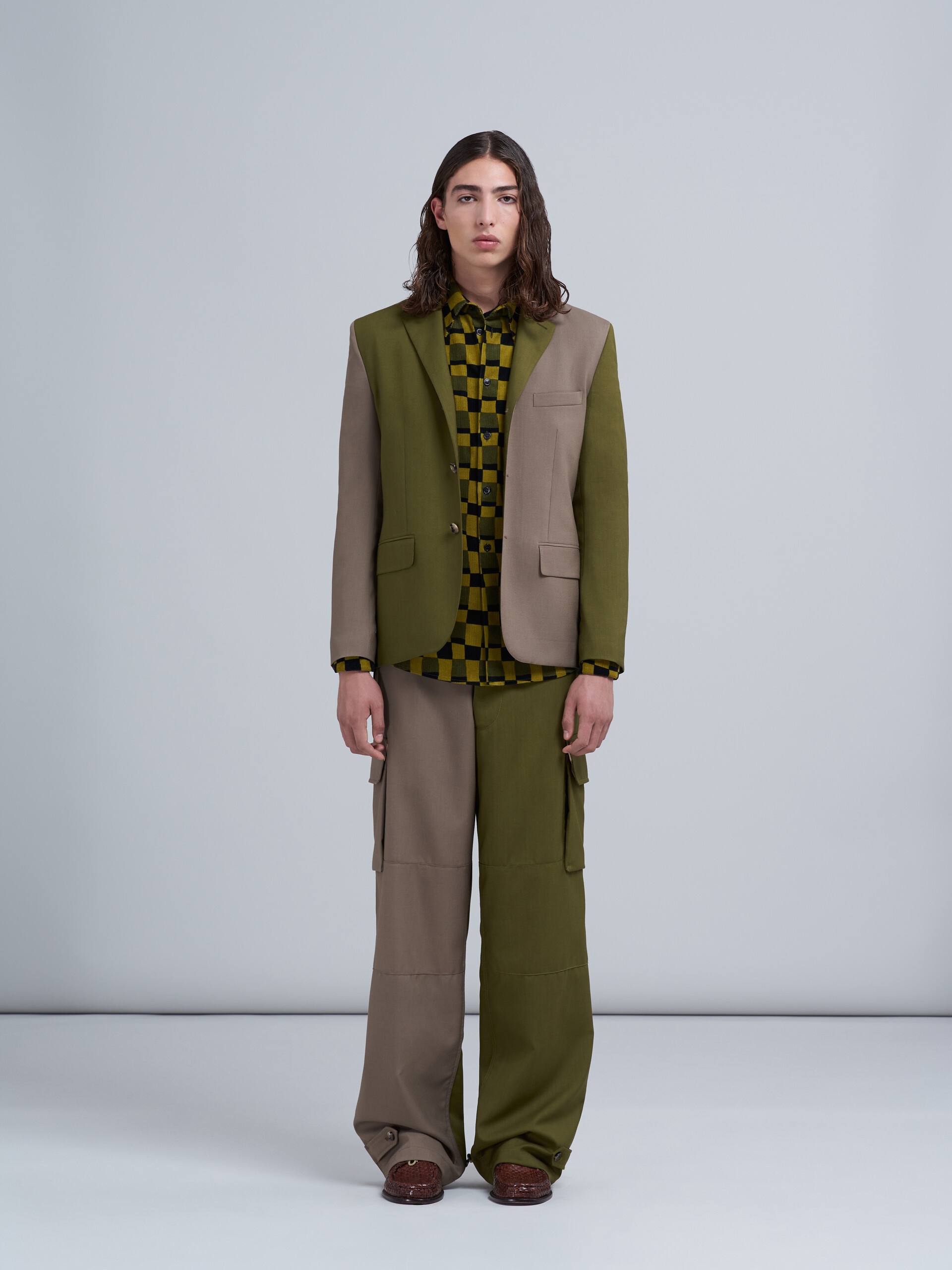 COLOURBLOCK TROPICAL WOOL CARGO TROUSERS - 2