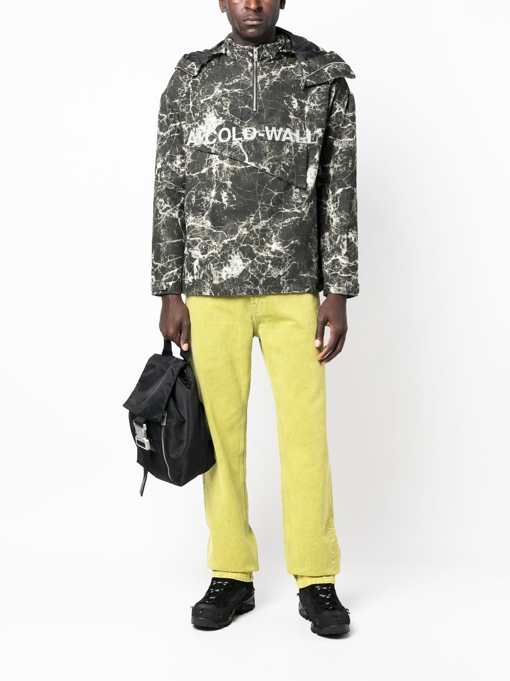 marble-print pullover jacket - 2