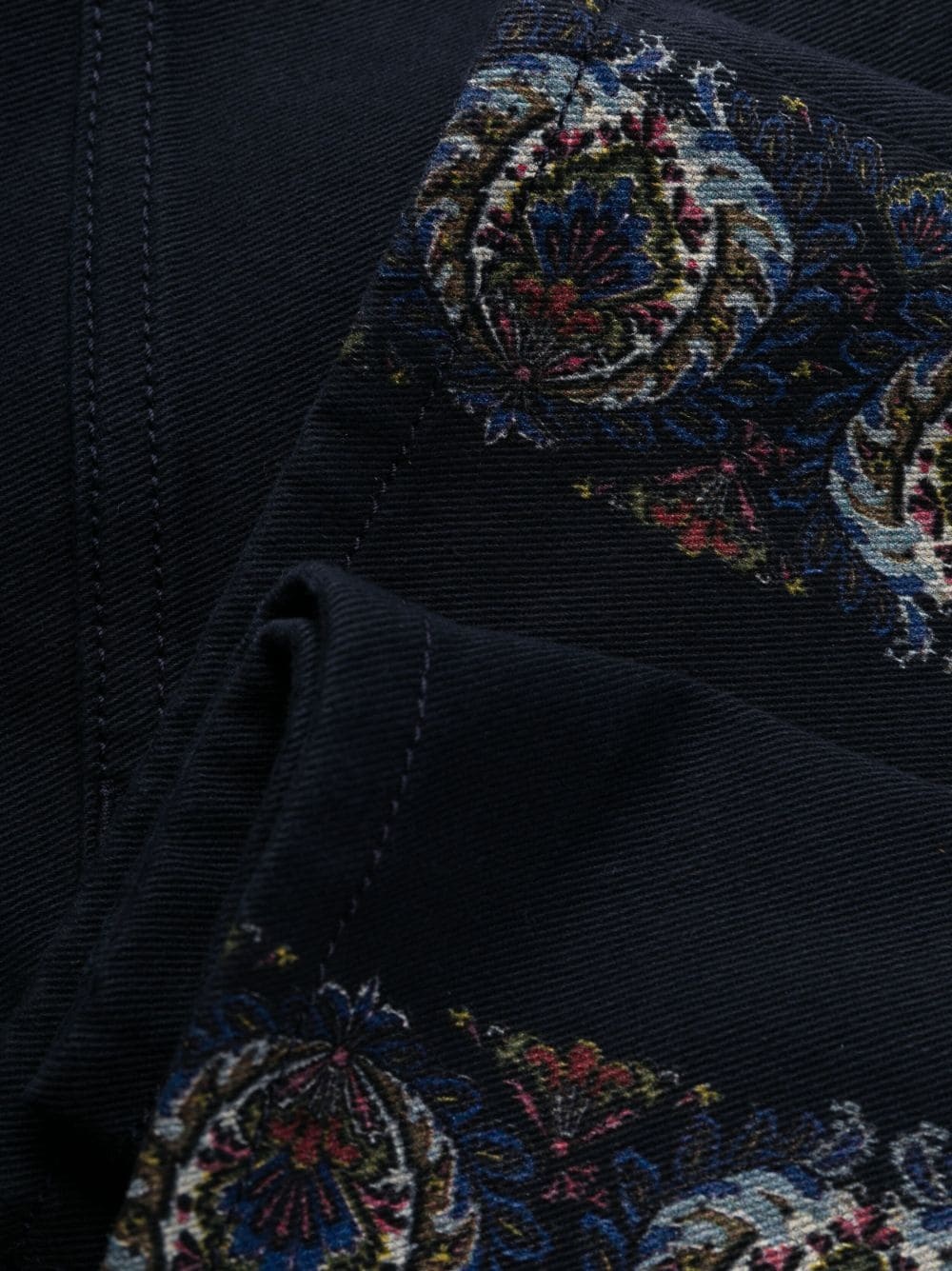 floral-stripes straight-leg jeans - 5