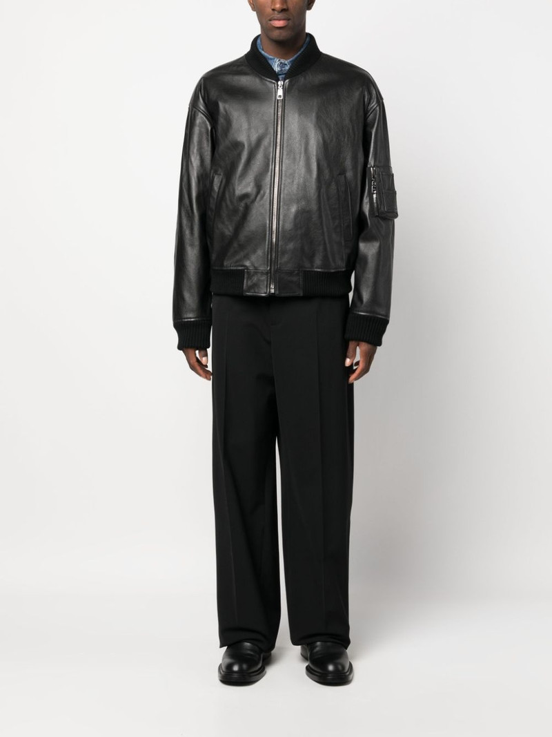 Dolce & Gabbana leather zip-up bomber jacket outlook