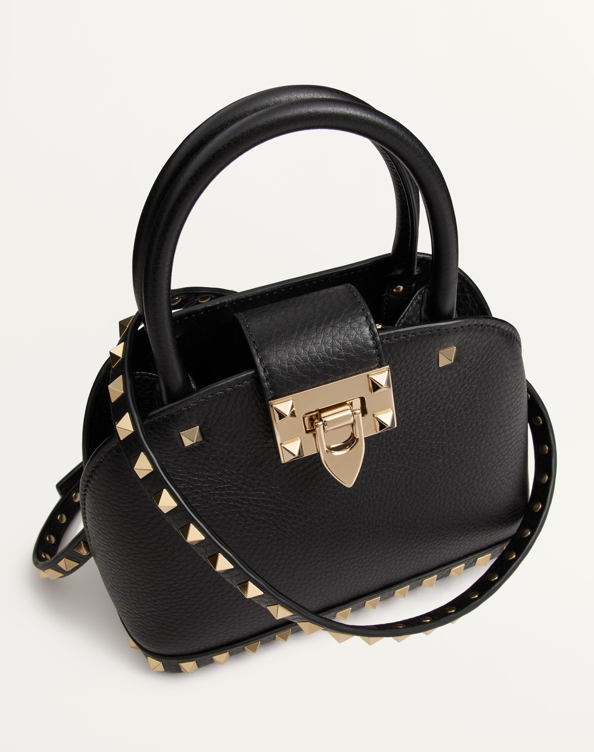 VALENTINO GARAVANI ROCKSTUD SMALL HANDBAG IN GRAINY CALFSKIN - 6