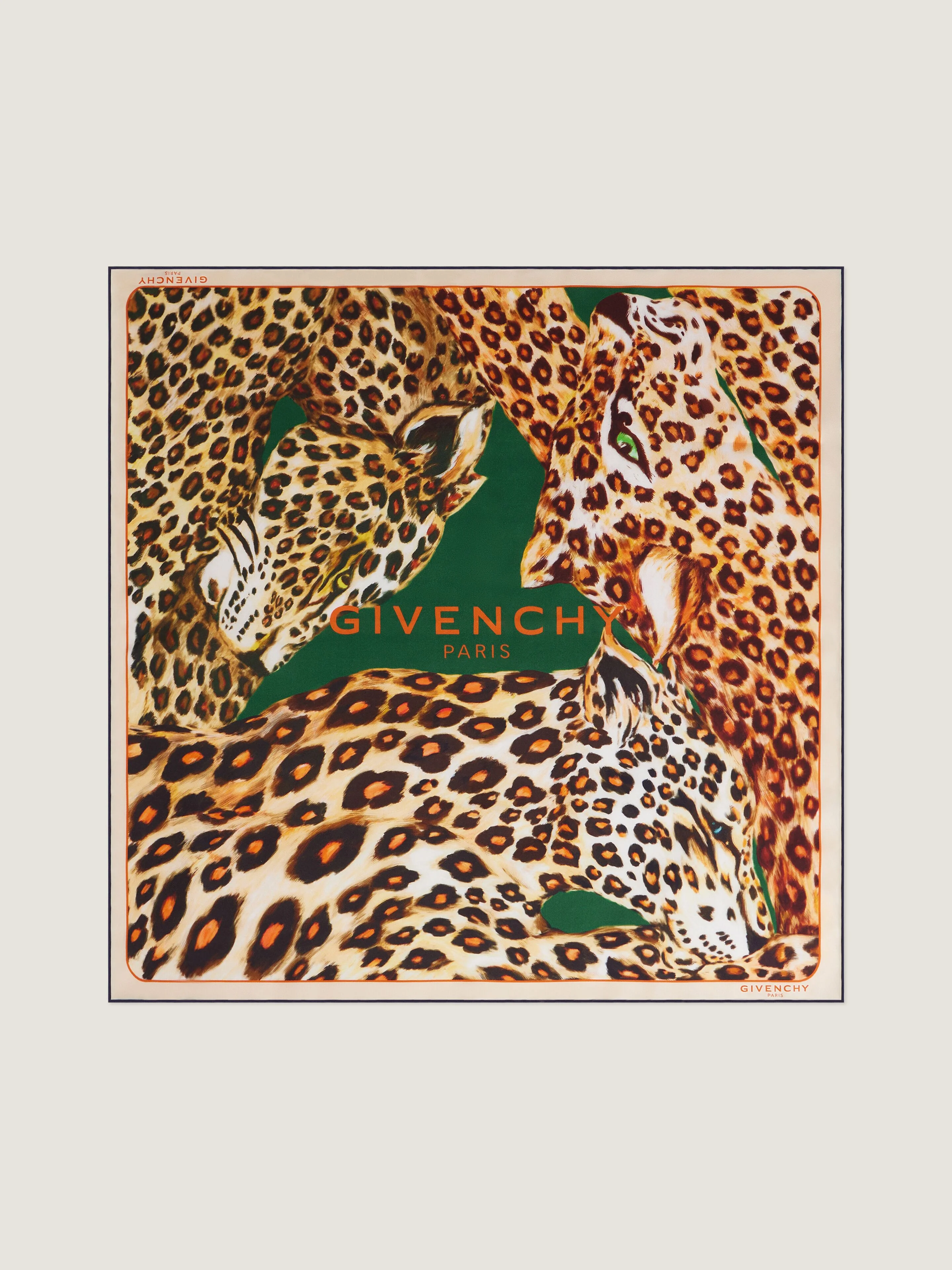 SQUARE IN SILK WITH LEOPARDS PRINT - 1