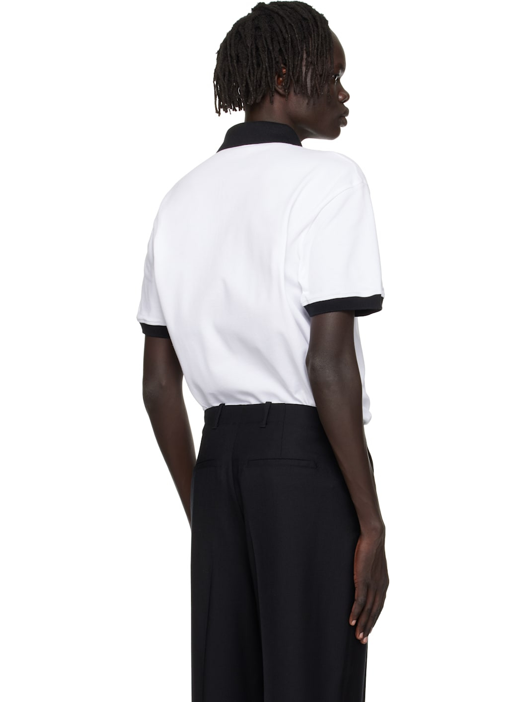 White 'EWB' Embroidered Polo - 3