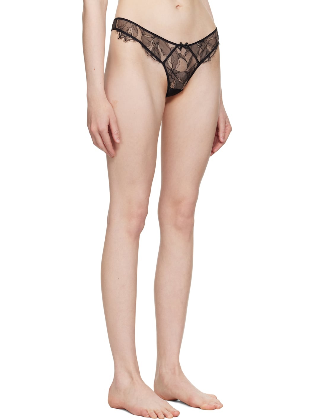 Black Sophia Lace Thong - 2