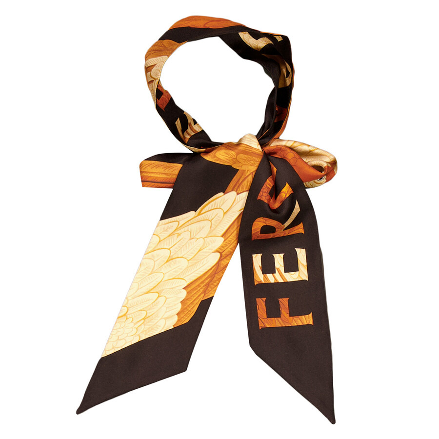Ferragamo Parrot Print Silk Skinny Style Scarf - 7