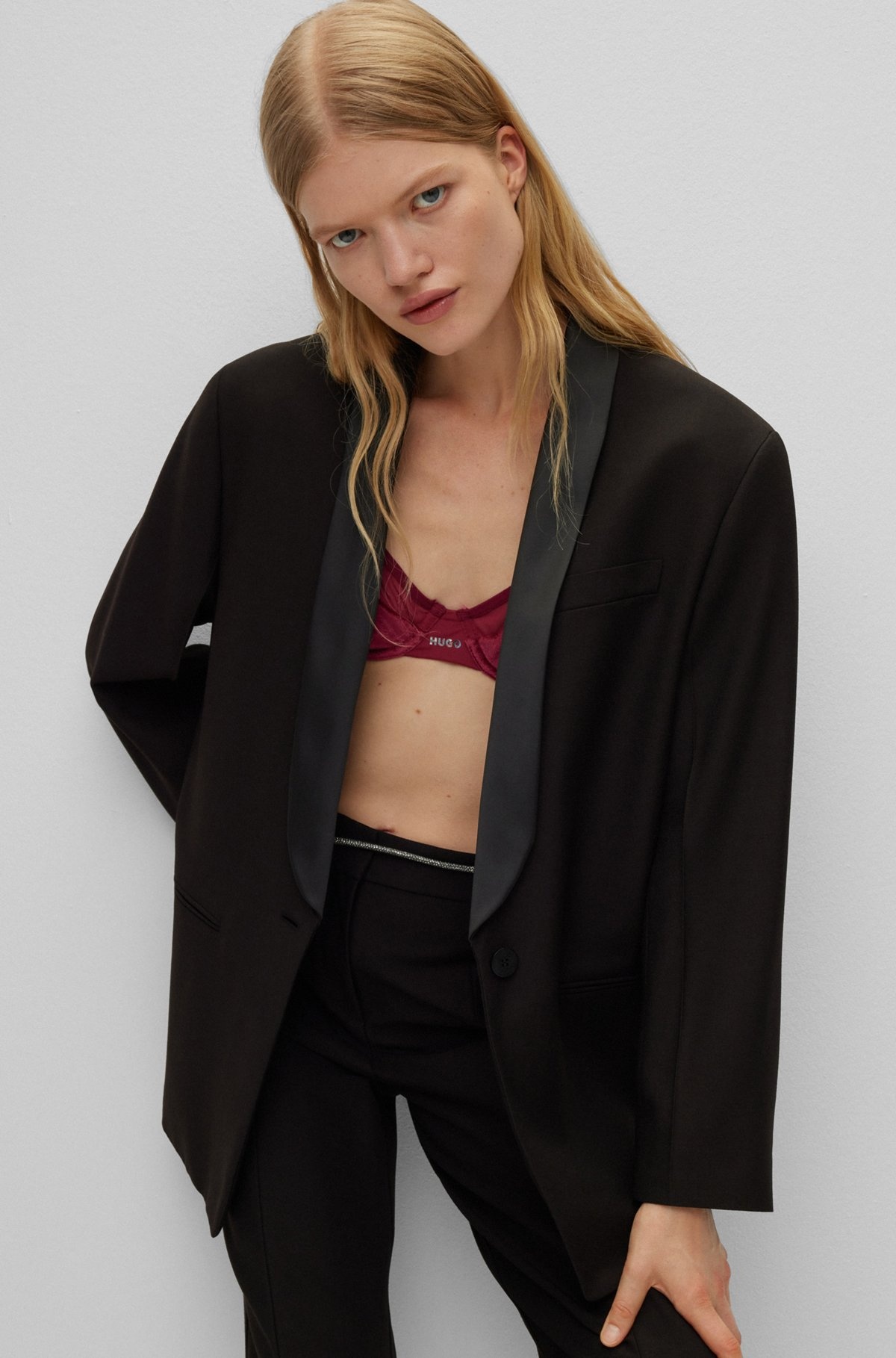 OVERSIZE-FIT JACKET WITH SHAWL LAPELS - 6