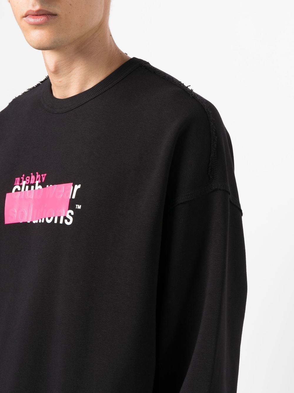 logo-print distressed sweatshirt - 5