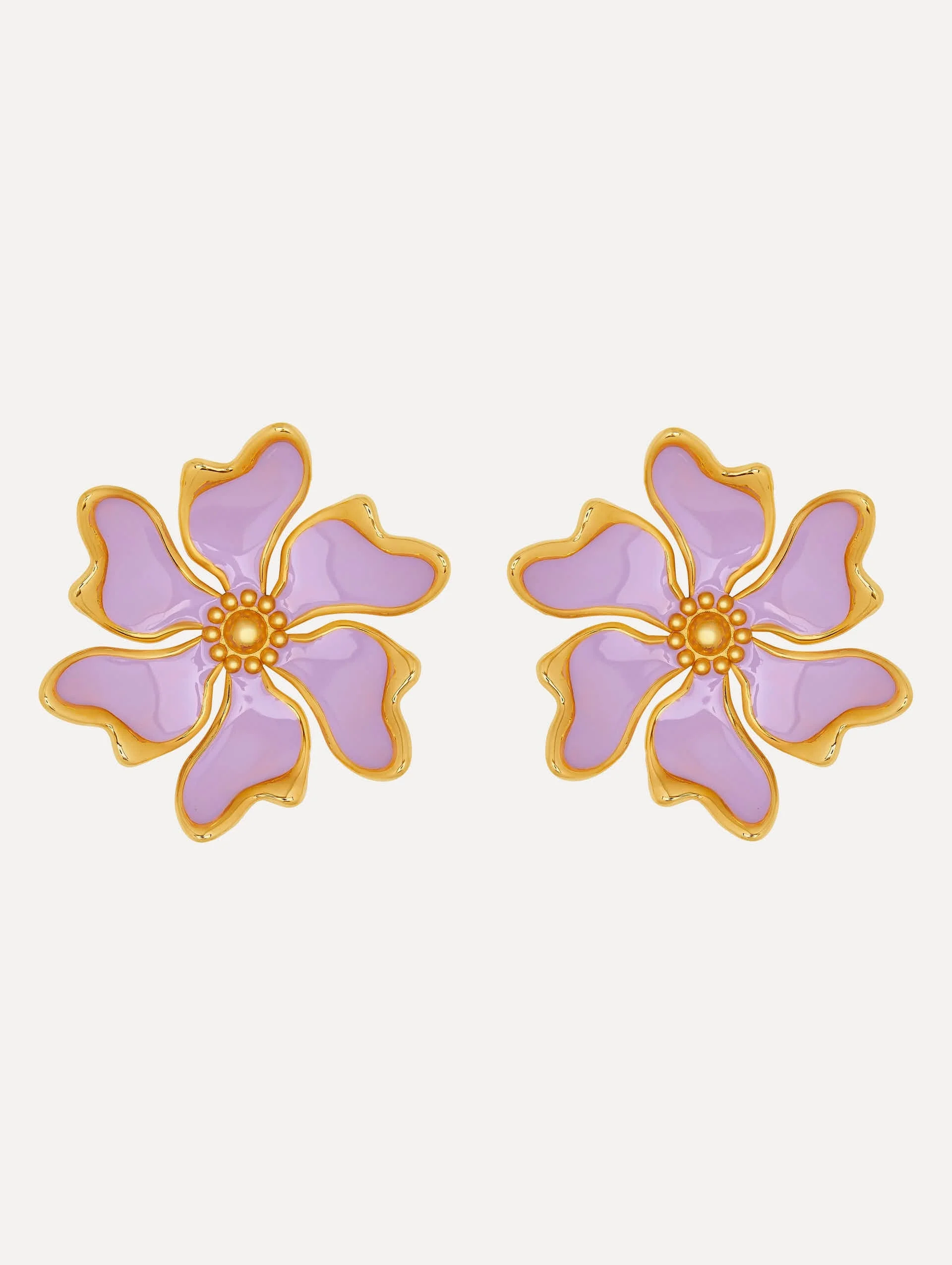 ENAMEL CHERRY BLOSSOM CLIP-ON EARRINGS - 1