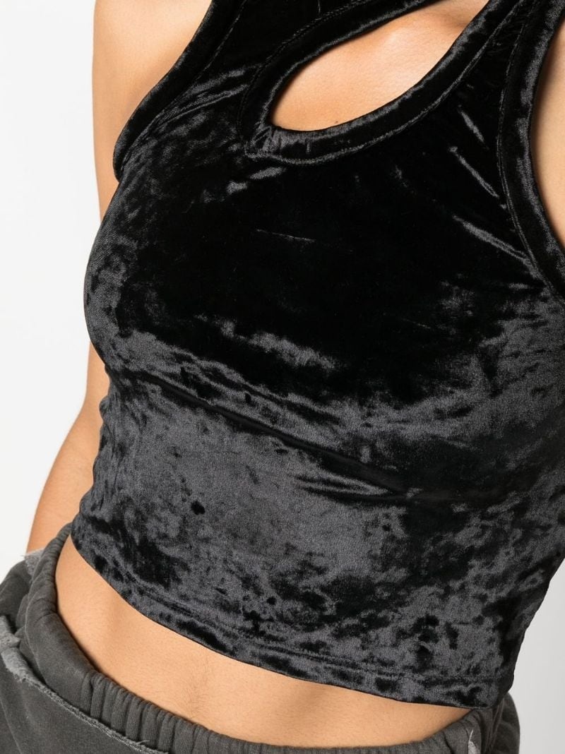 cut-out velvet top - 5