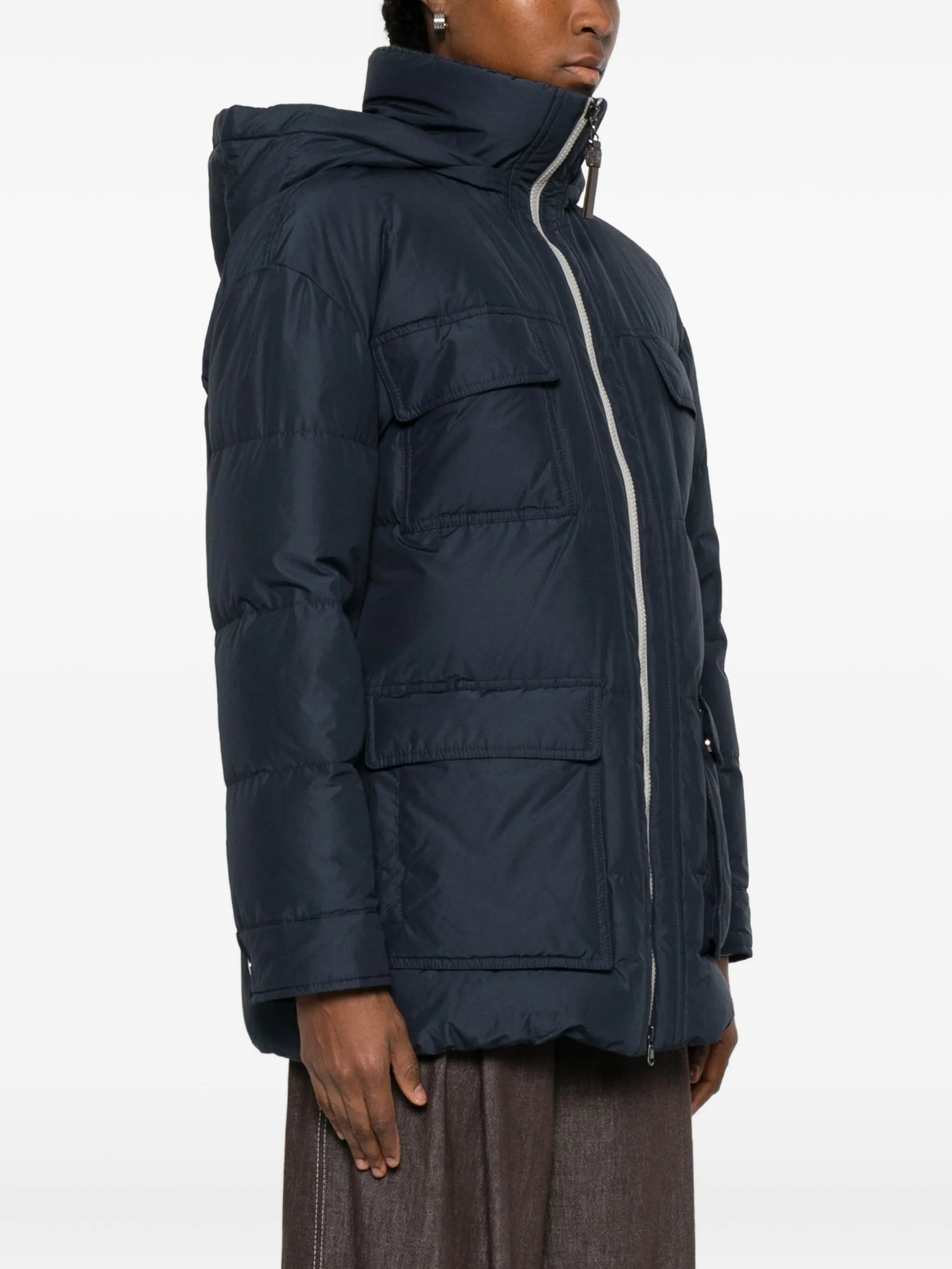 Brunello Cucinelli Hooded Flap-pocket Jacket - 3