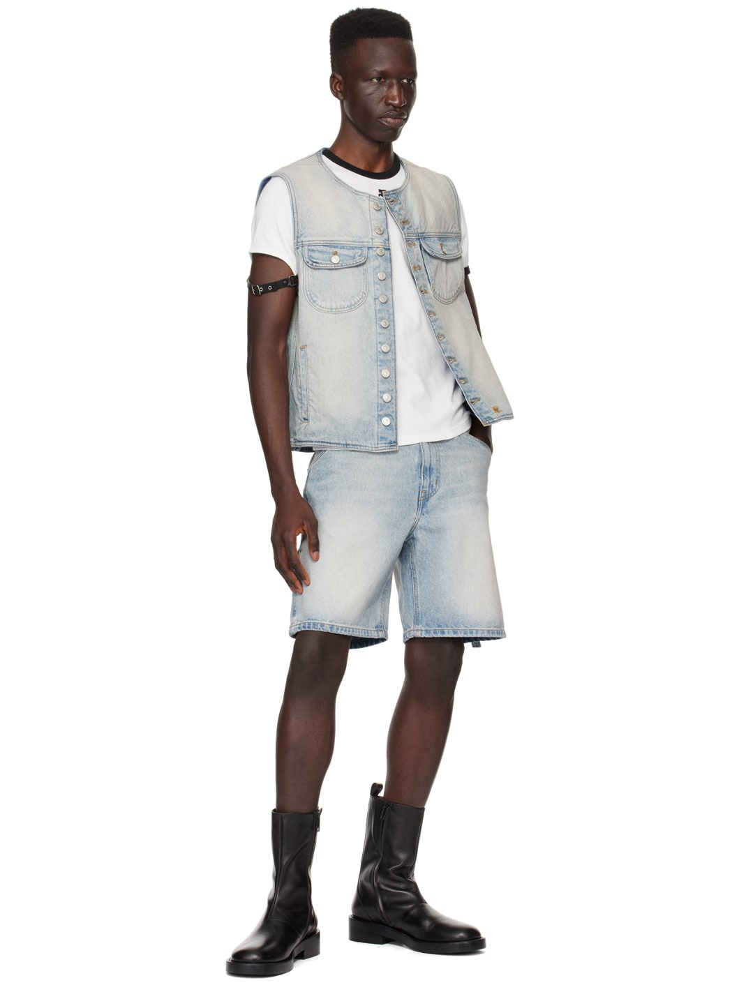 Blue Sailor Denim Shorts - 4