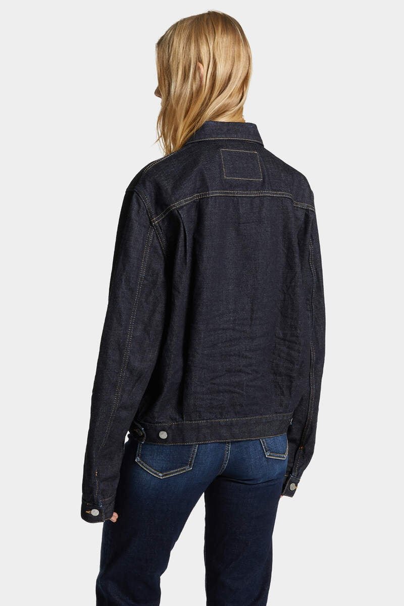 DARK CIMOSA HERITAGE BOXY JEAN JACKET - 4