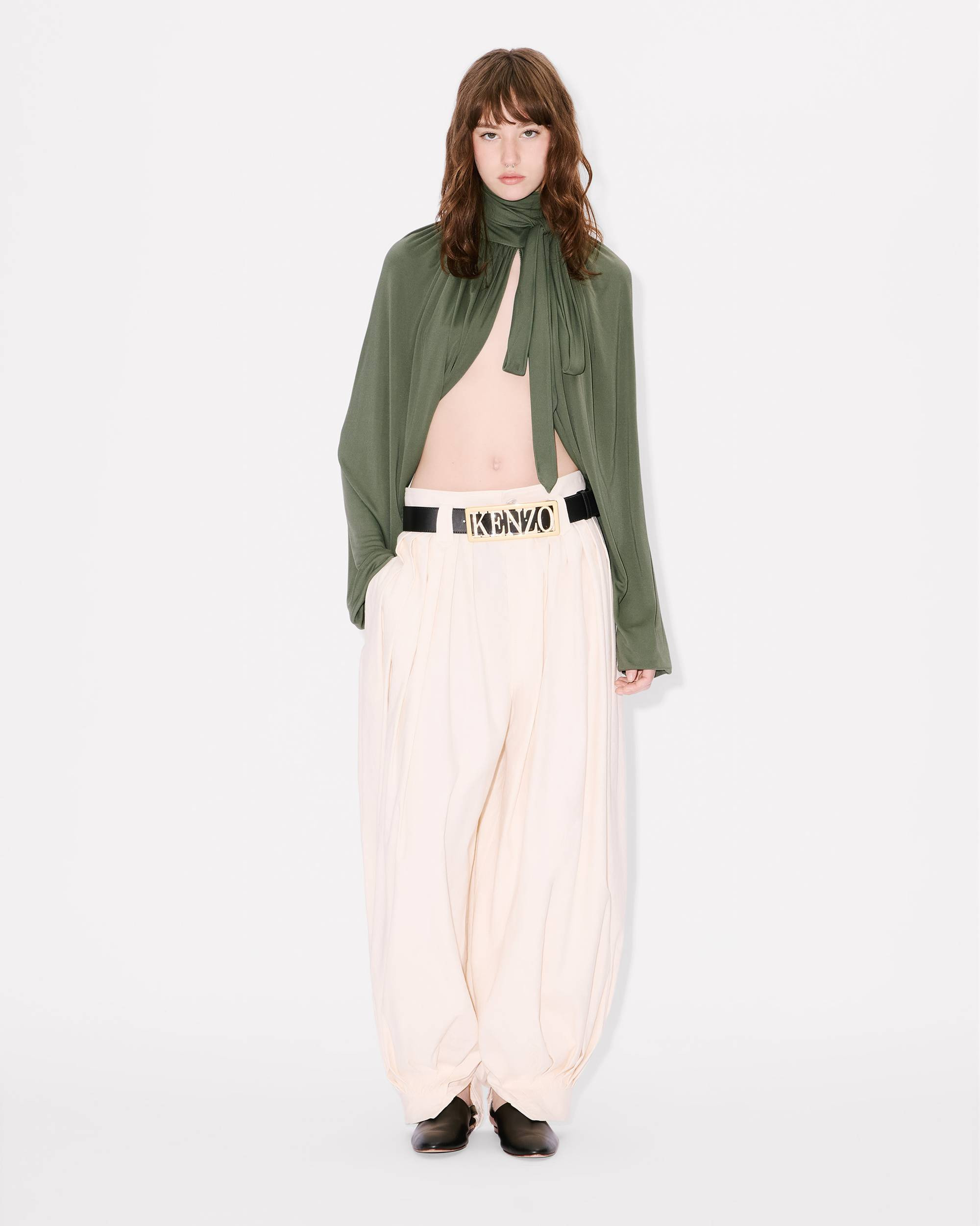 Draped top with balloon sleeves - 5