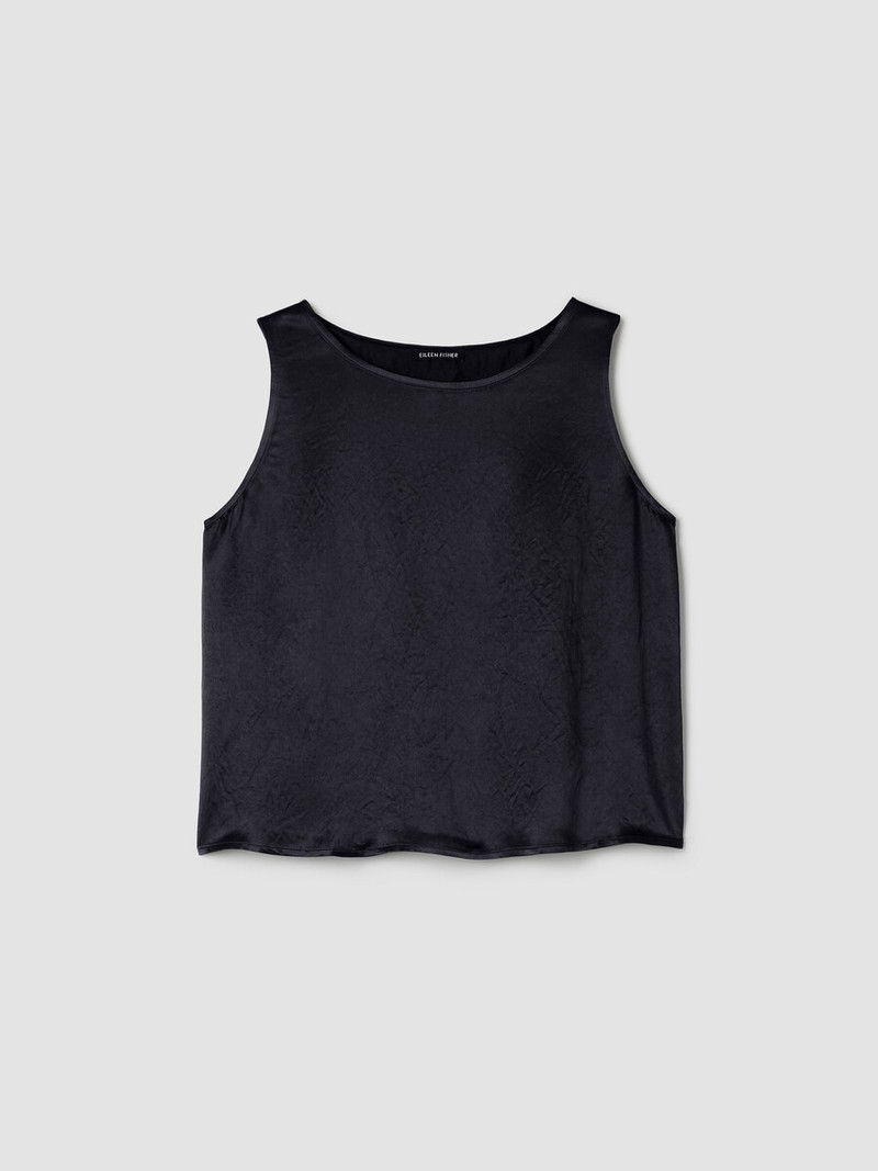 Textured Satin Ballet Neck Tank 1