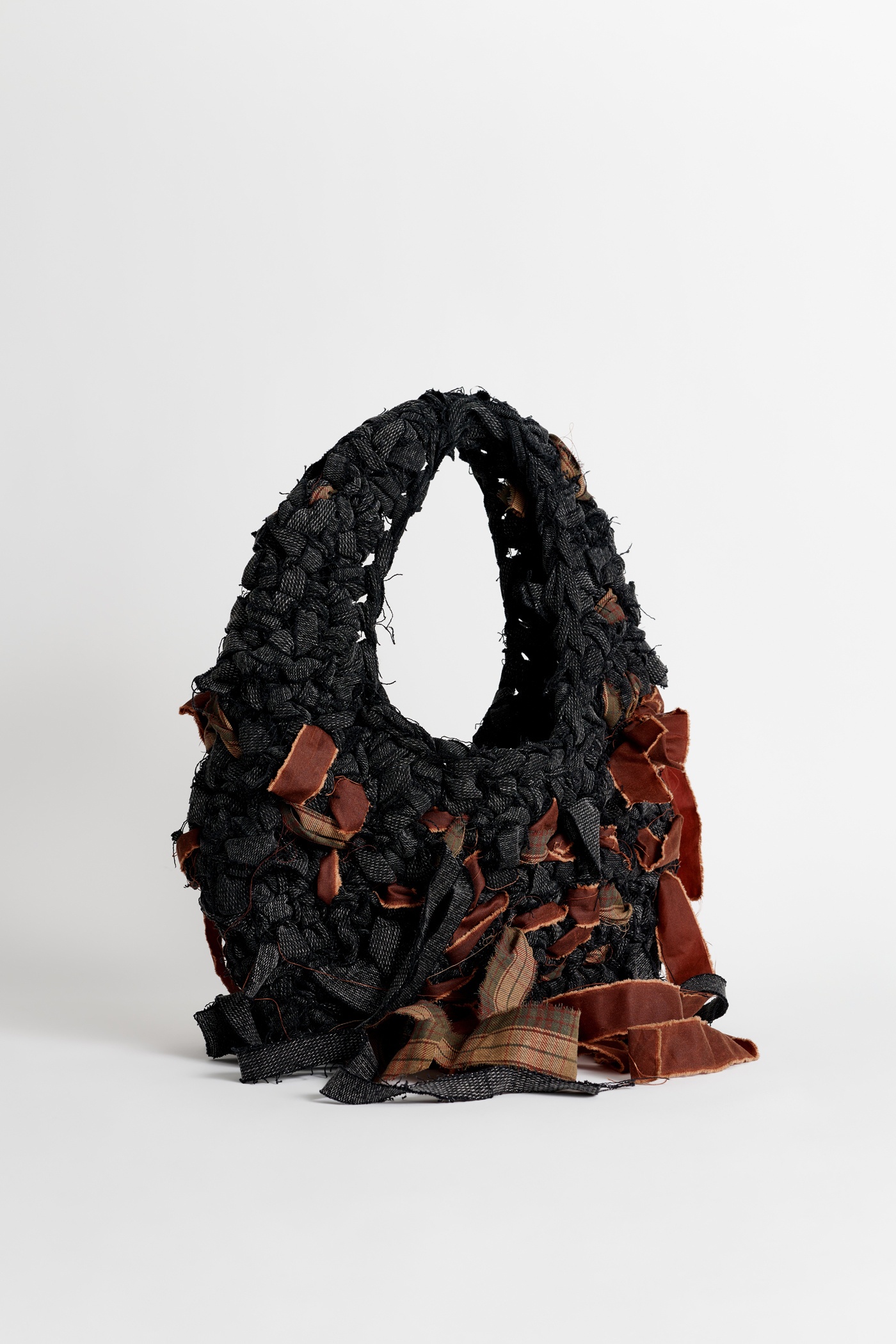 Crochet Bag Oxblood Black Chain Twill - 3