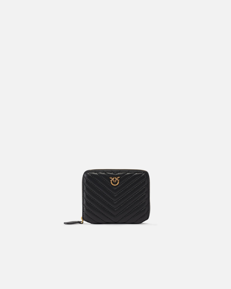SQUARE QUILTED NAPPA LEATHER ZIP-AROUND PURSE 1