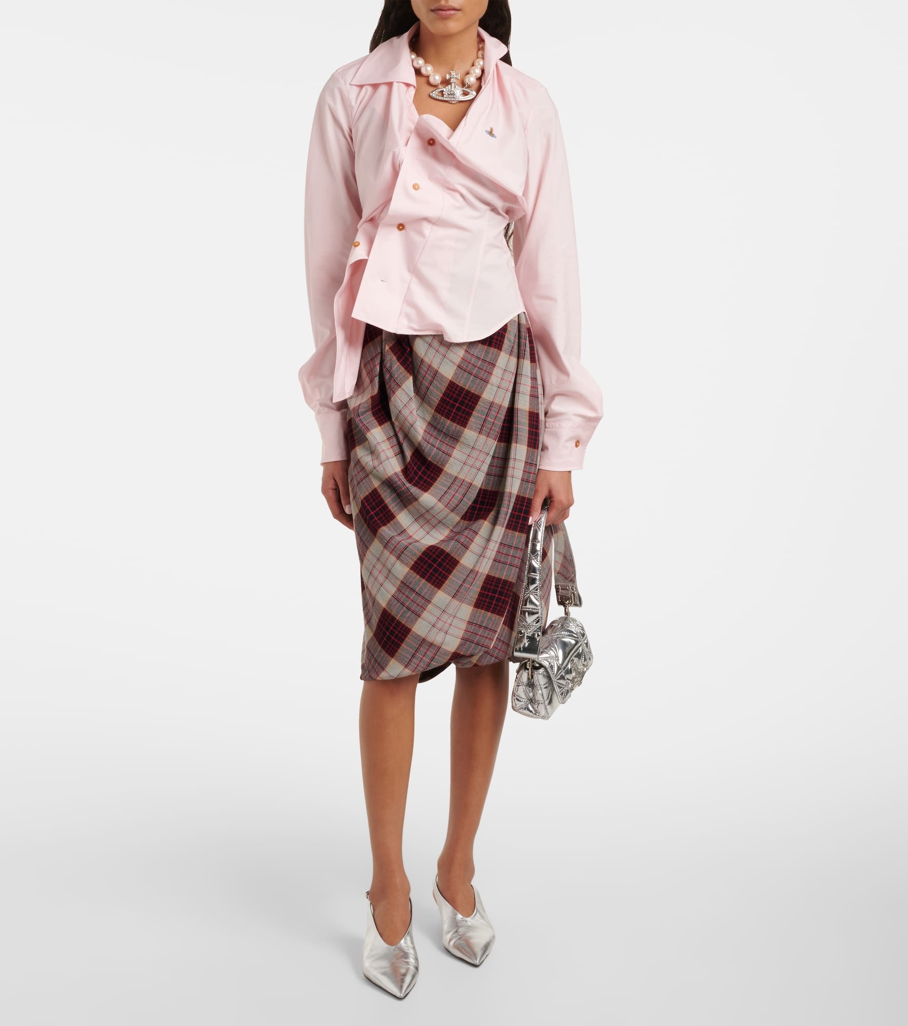 Orb gathered asymmetric cotton shirt - 2