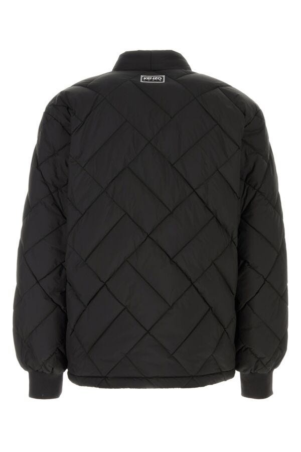 Black polyester down jacket - 2