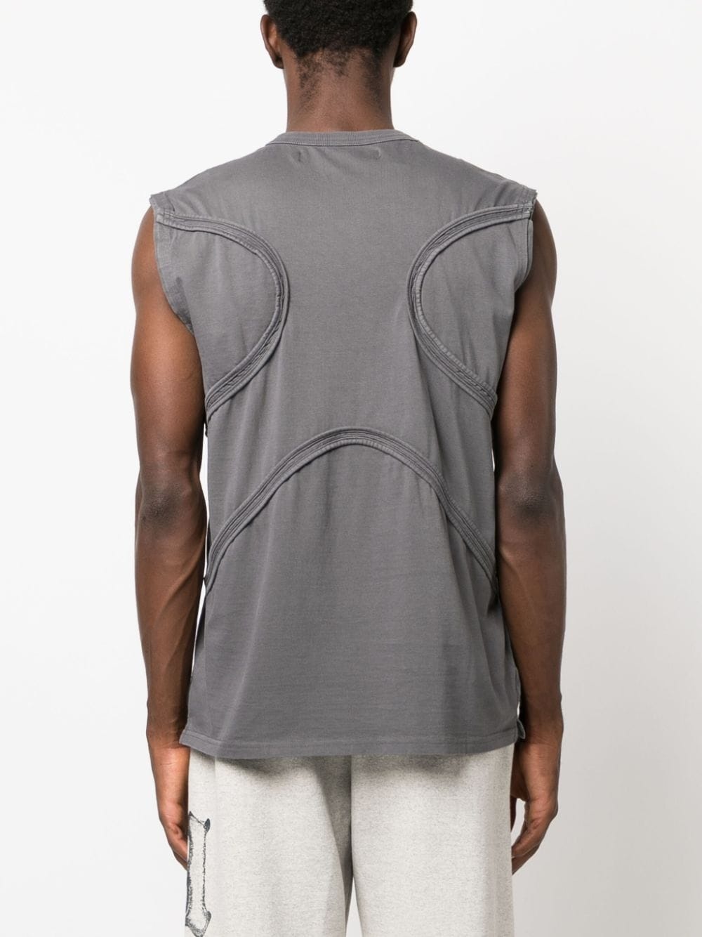 logo-patch cotton tank top - 4