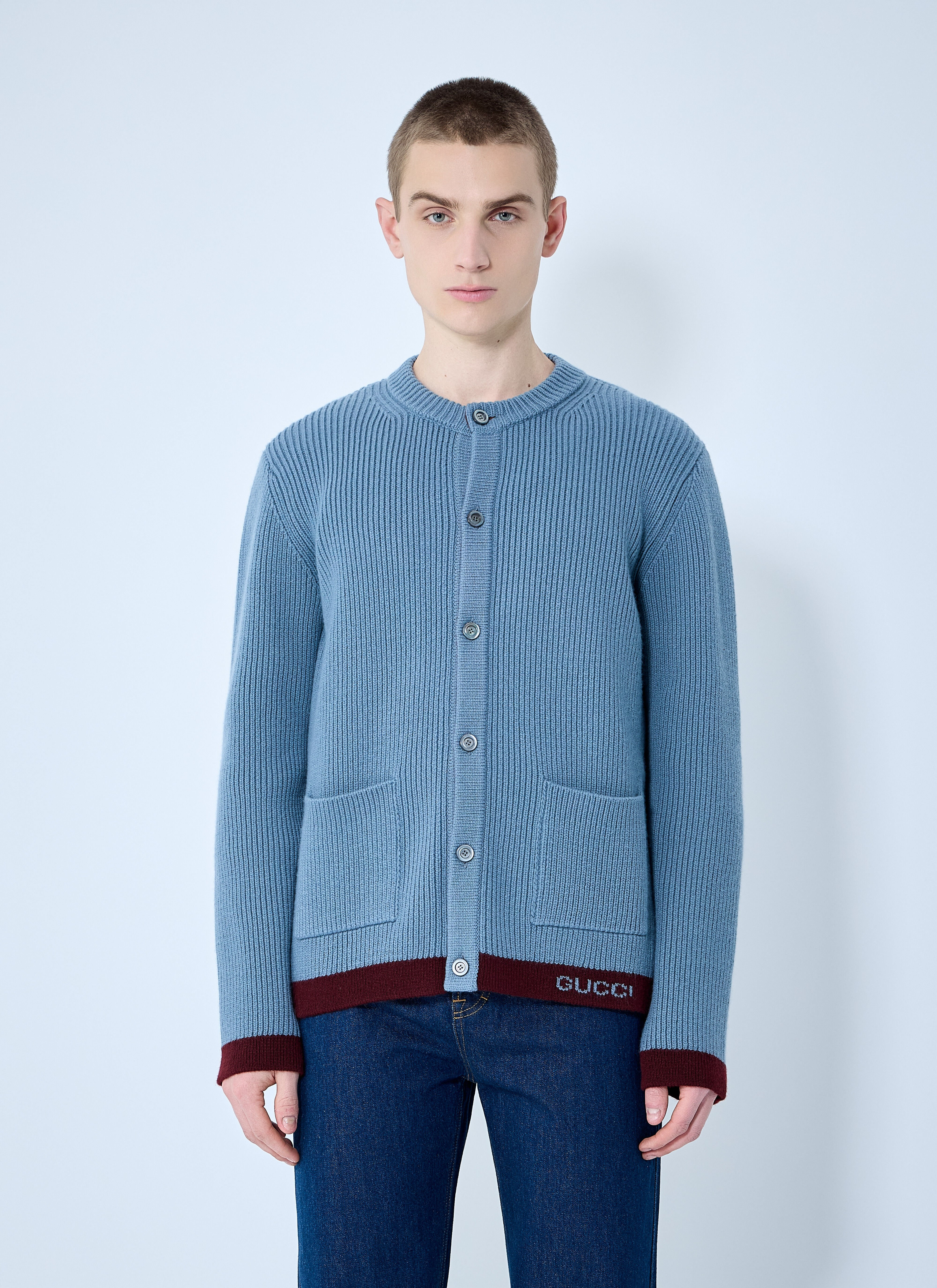 Wool Cardigan With Intarsia - 1