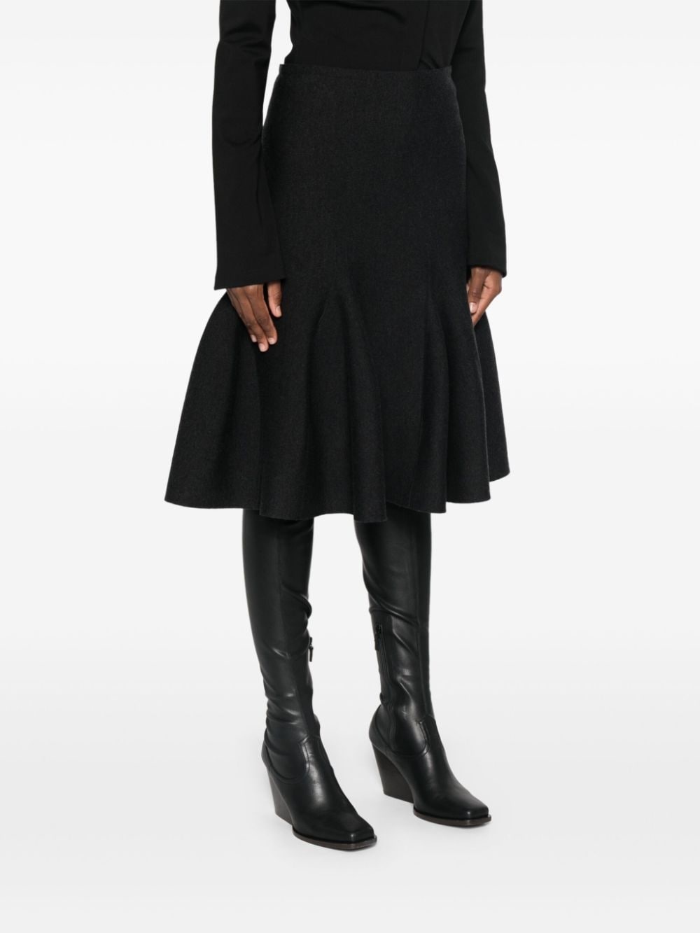 godet knit midi skirt - 3