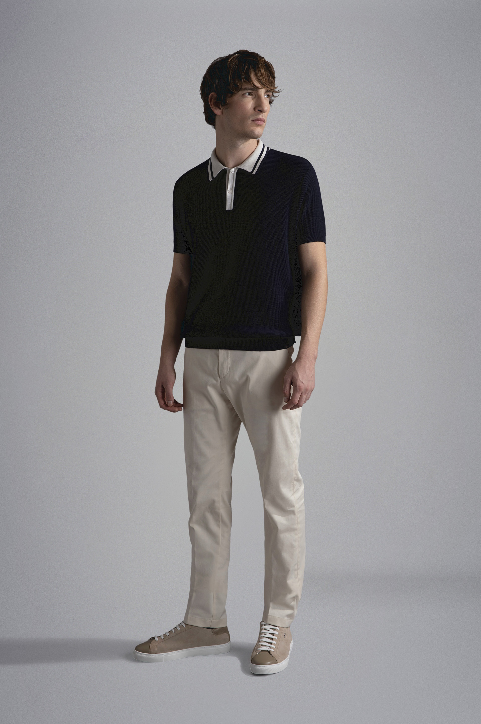COTTON STRETCH CHINO TROUSERS - 2