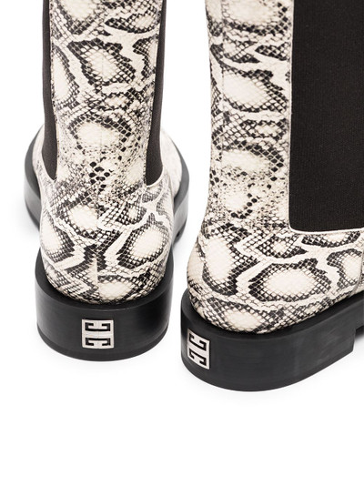 Givenchy snake print chelsea ankle boots outlook