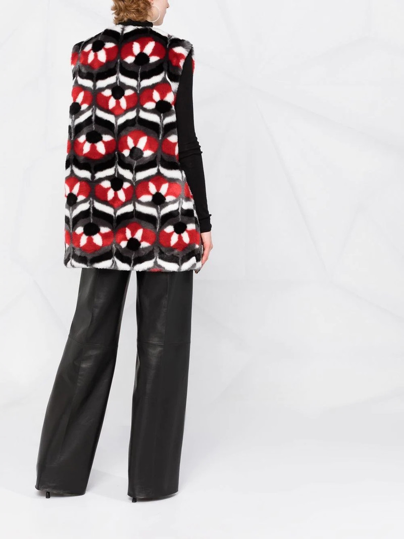 geometric faux-fur gilet 4