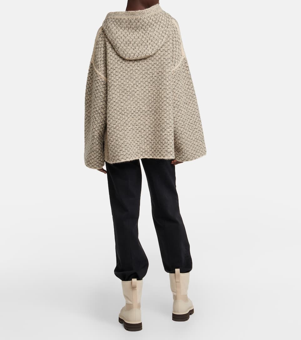 Monte Bianco hooded cashmere poncho - 3
