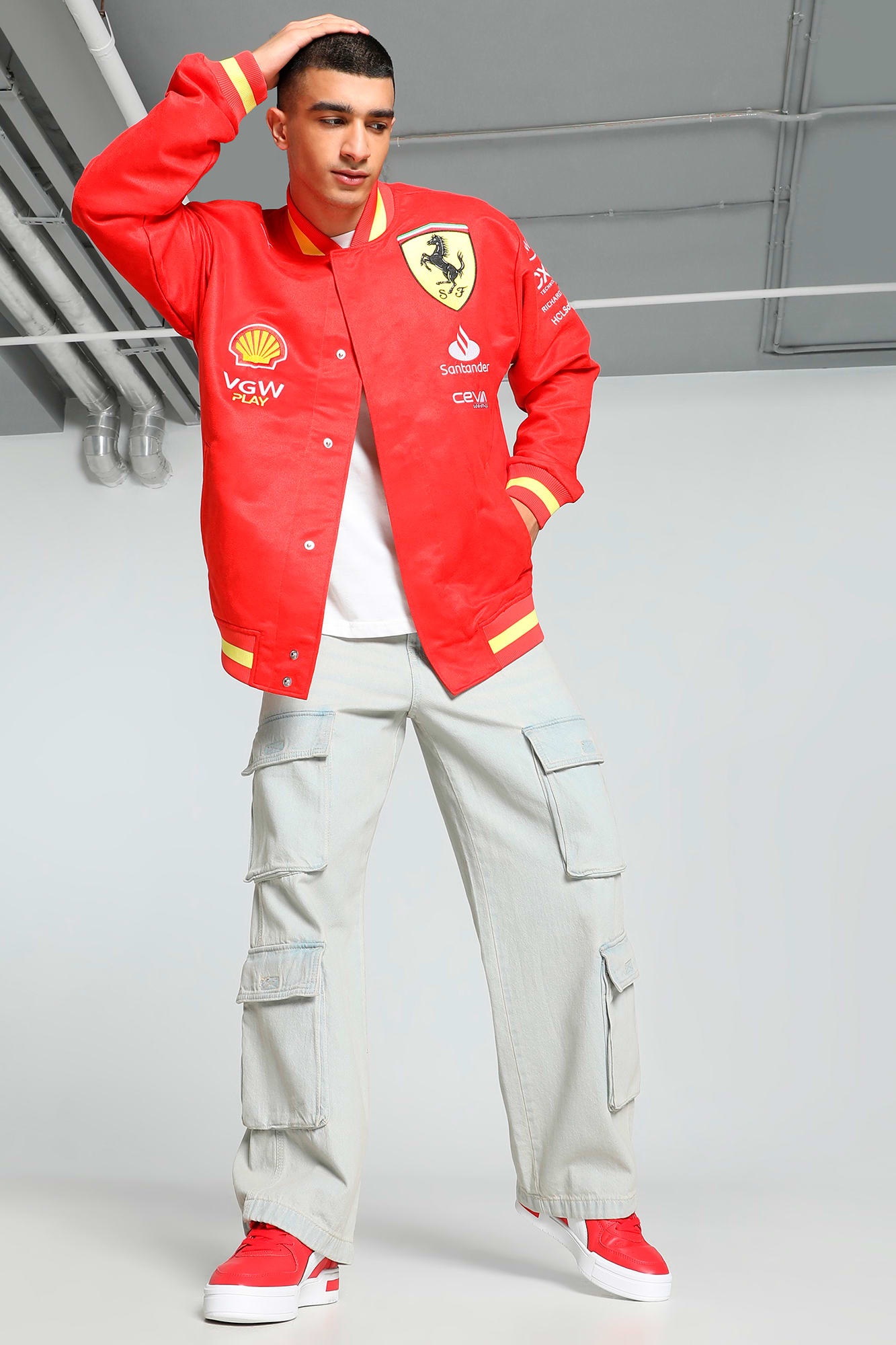 Scuderia Ferrari Team Men's Varsity Jacket - 7