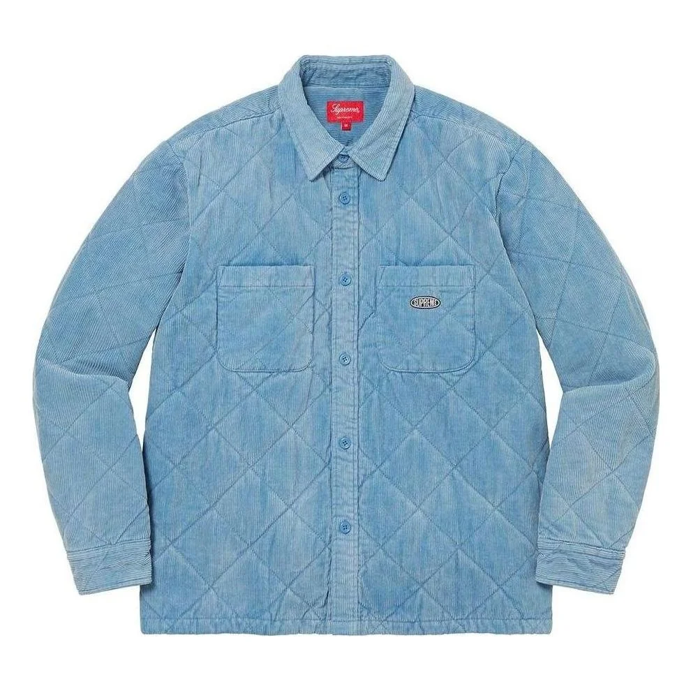 Supreme Quilted Corduroy Shirt 'Teal' SUP-FW22-734 - 1