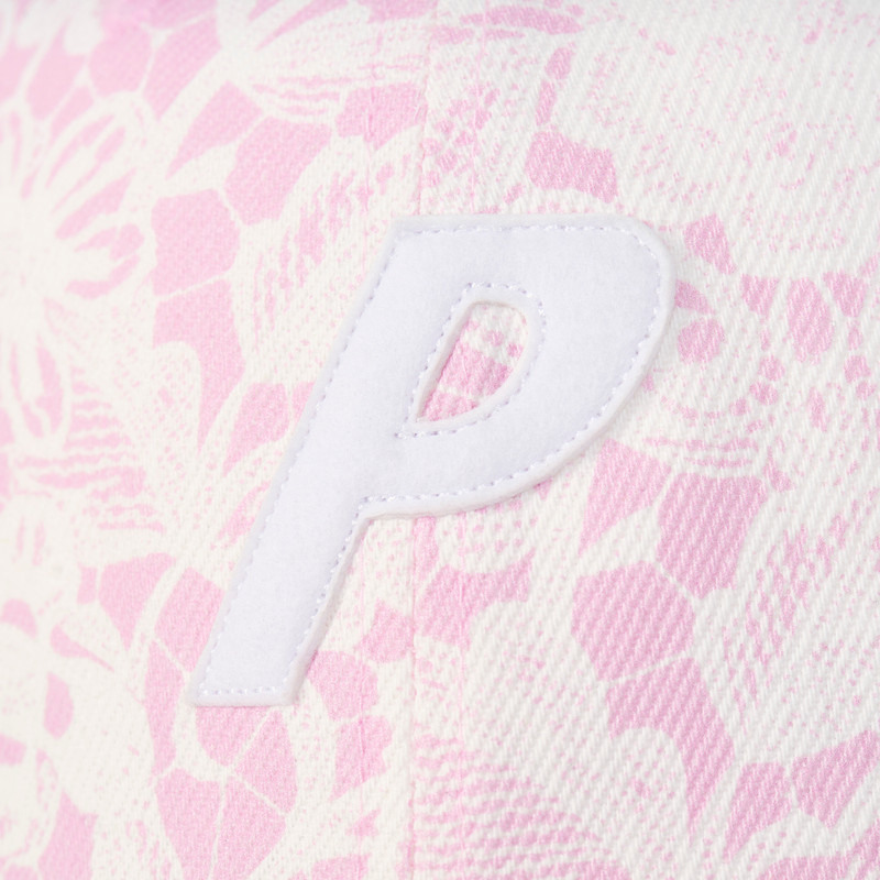 P 6-PANEL DENIM LACE PRINT PINK 3