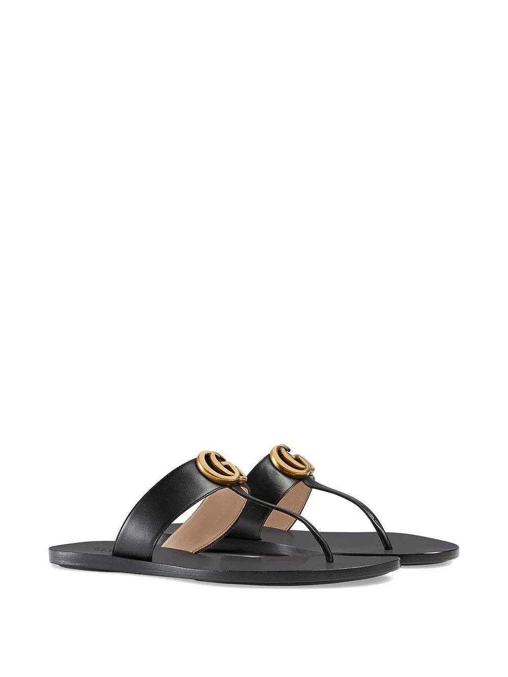 Double G leather thong sandals - 2