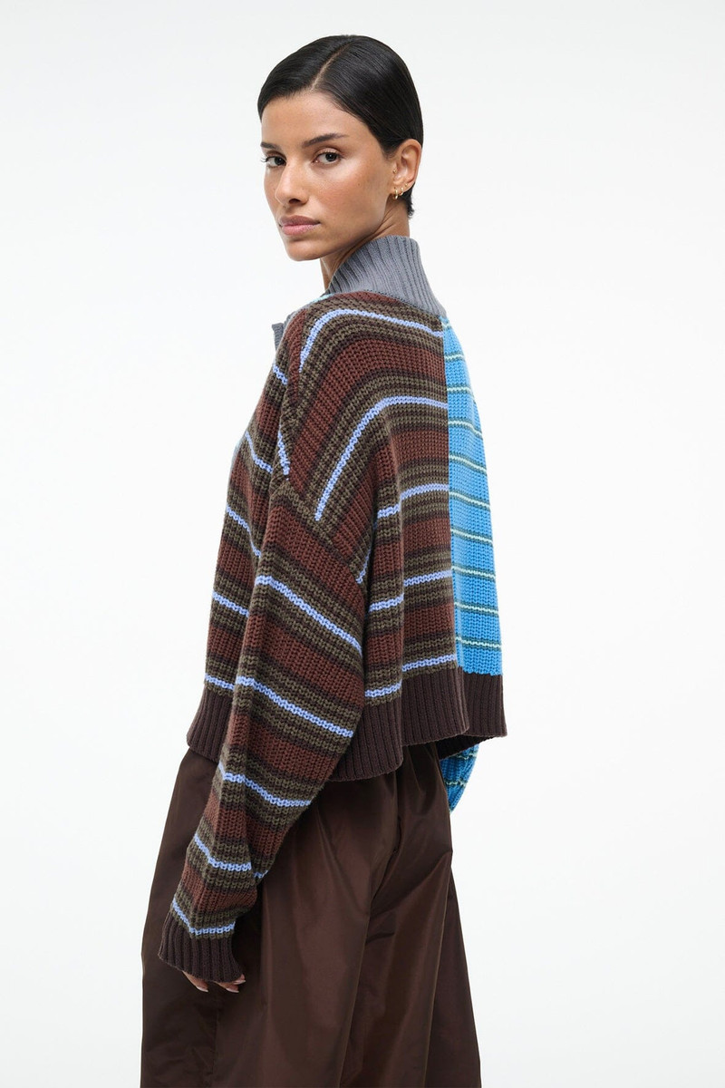 STAUD CROPPED HAMPTON SWEATER ZUMA STRIPE MULTI 3