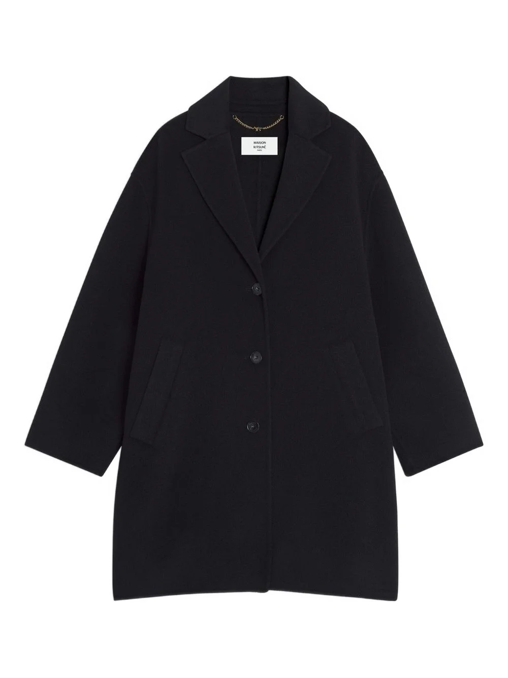 button wool coat - 1