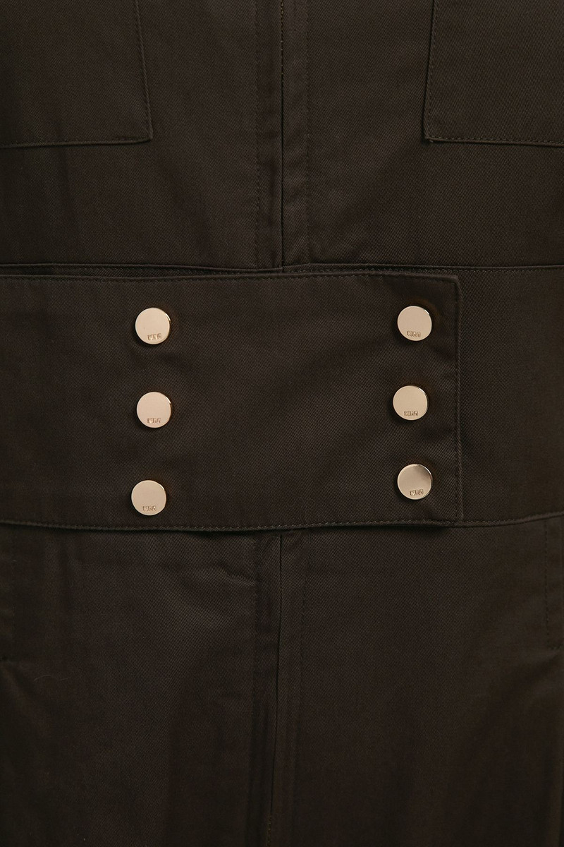 Plus Size Cotton & Faux Leather Tab Utility Jumpsuit 3
