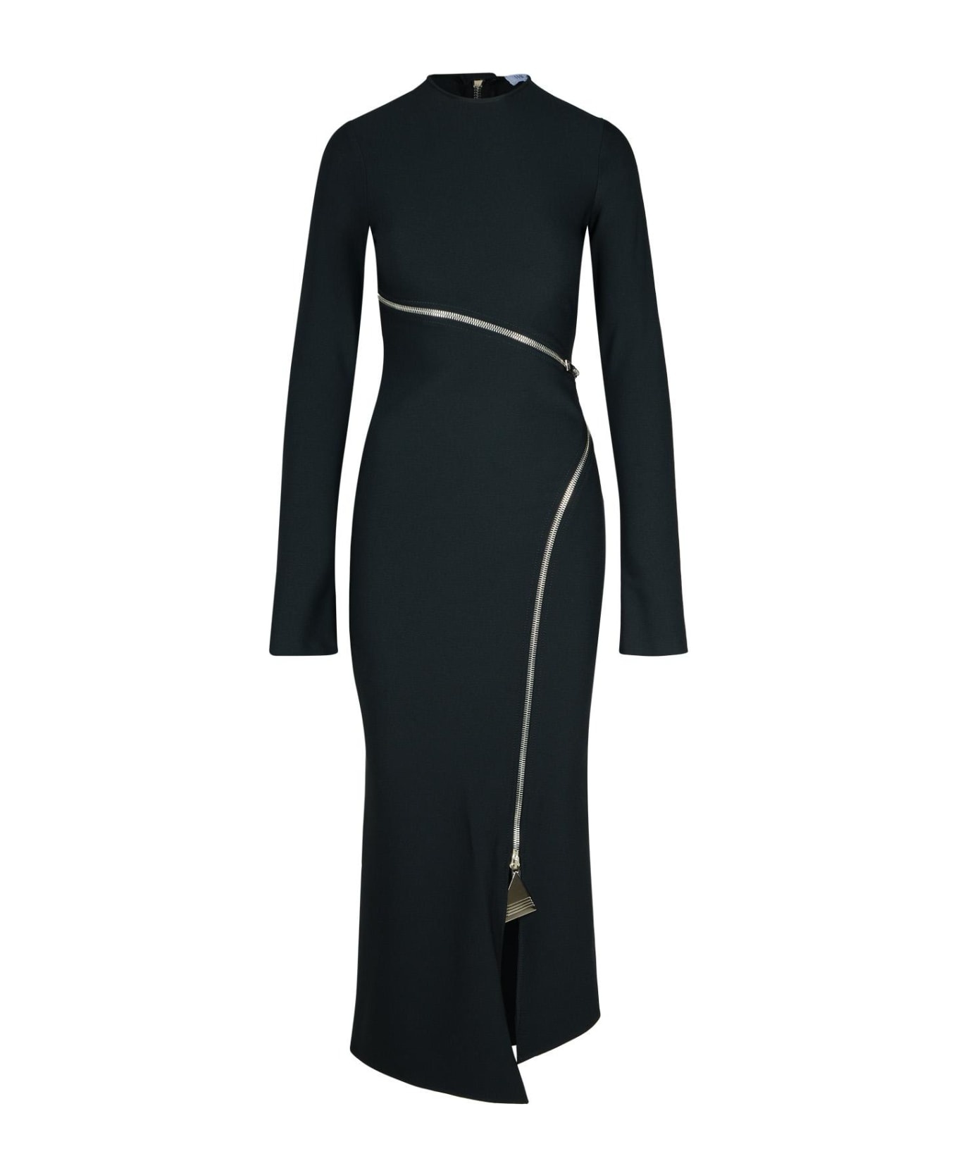 Black Polyester Blend Dress - 1