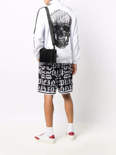 PHILIPP PLEIN logo-patch zip-up jacket outlook