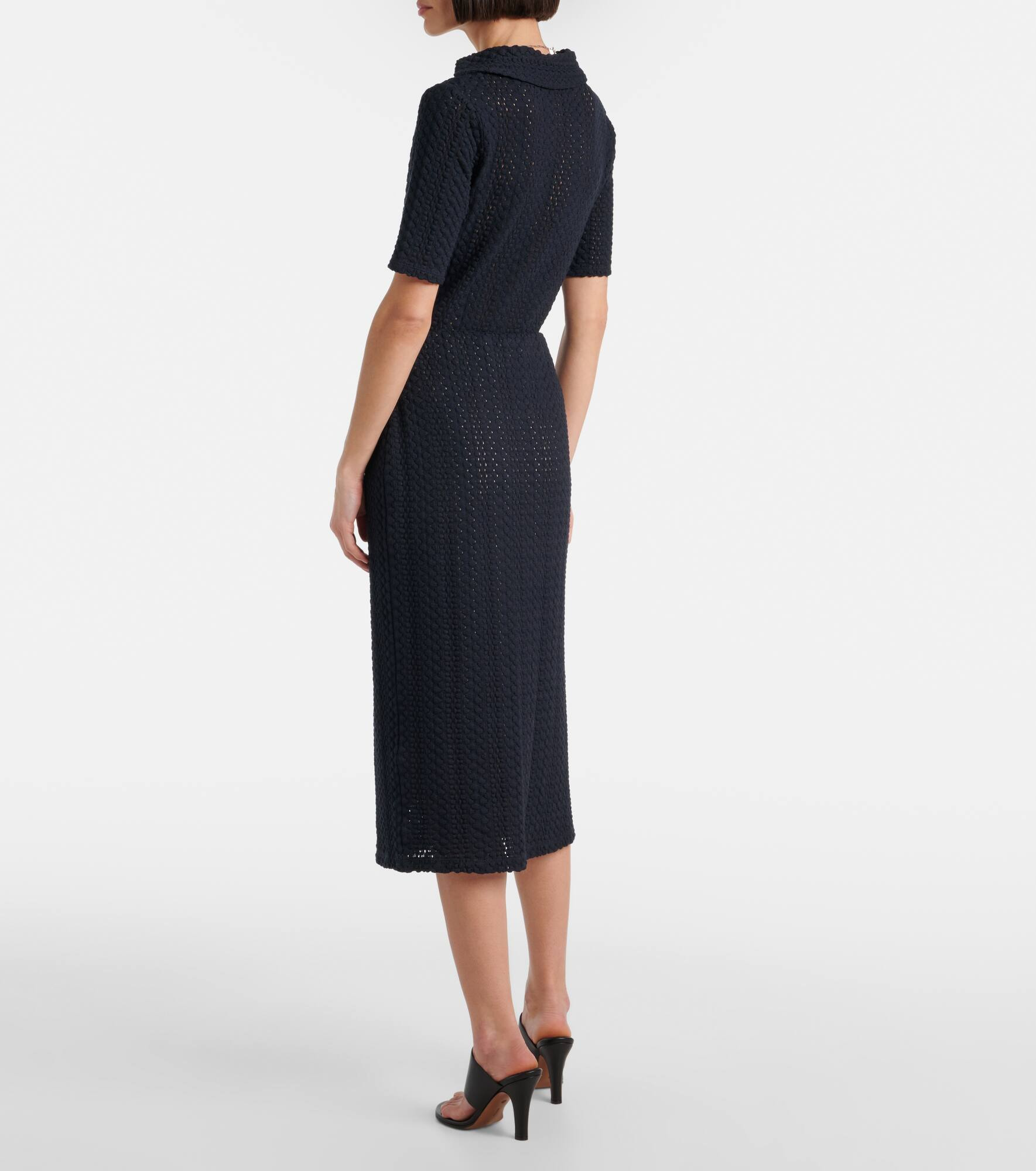 Knitted cotton pencil skirt - 3