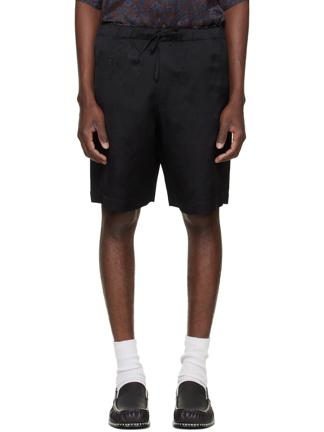 Black Viscose Shorts - 1