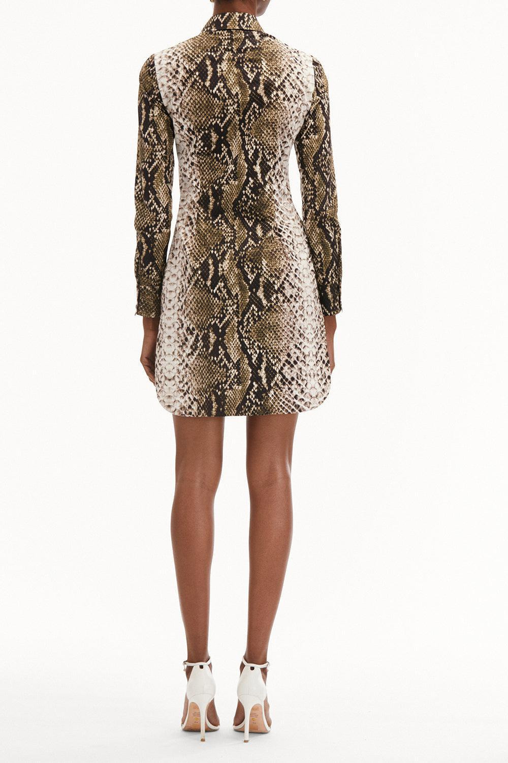 Snake Poplin Shirt Dress - 5