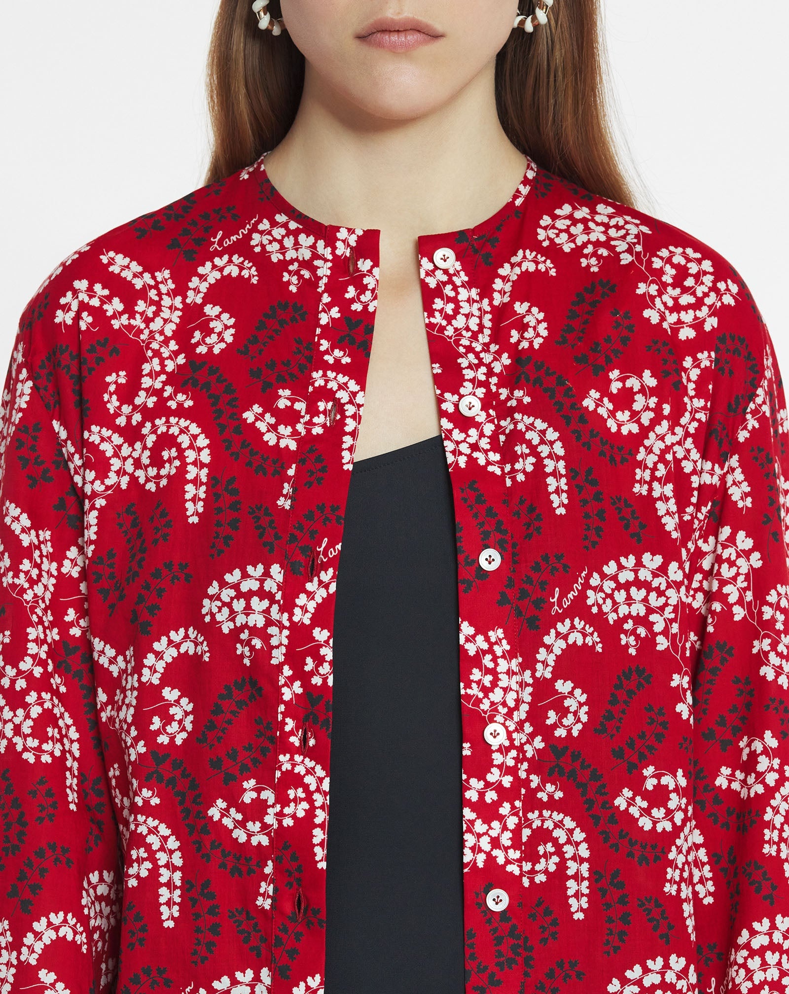 PRINTED SHIRT IN COTTON VOILE - 5