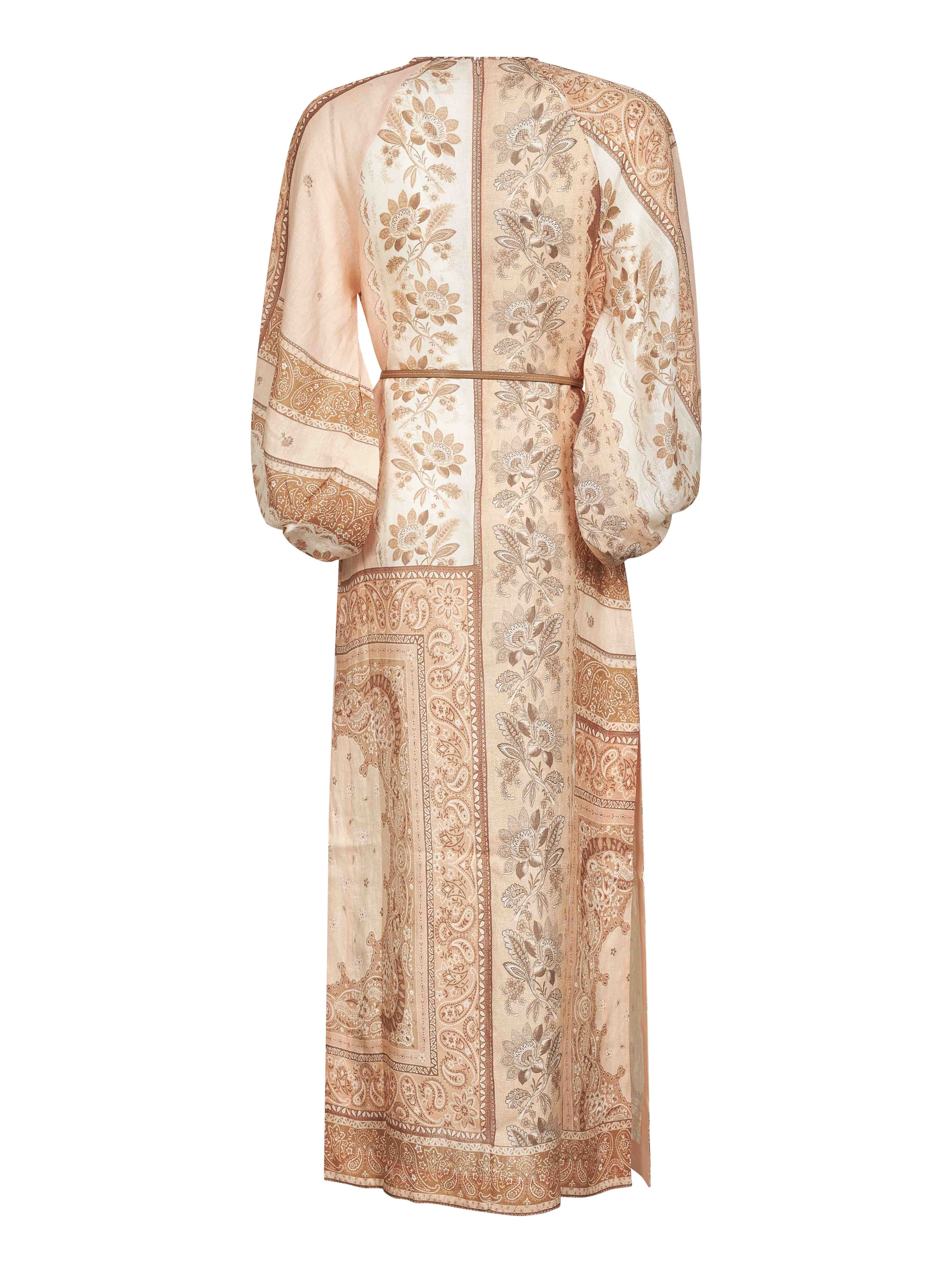 Bandana print linen Lucky tunic midi dress - 2