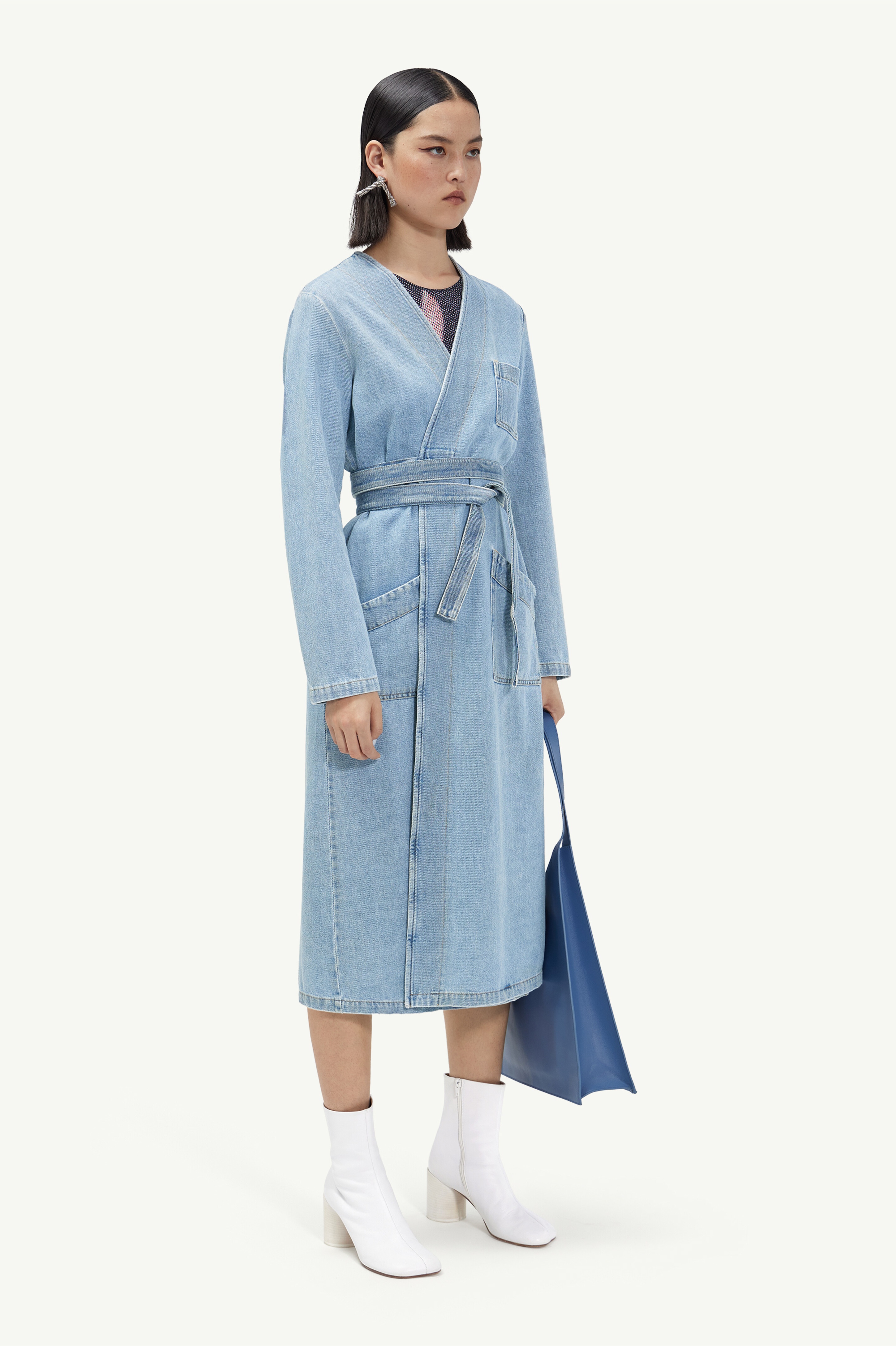 Collarless trench coat - 3