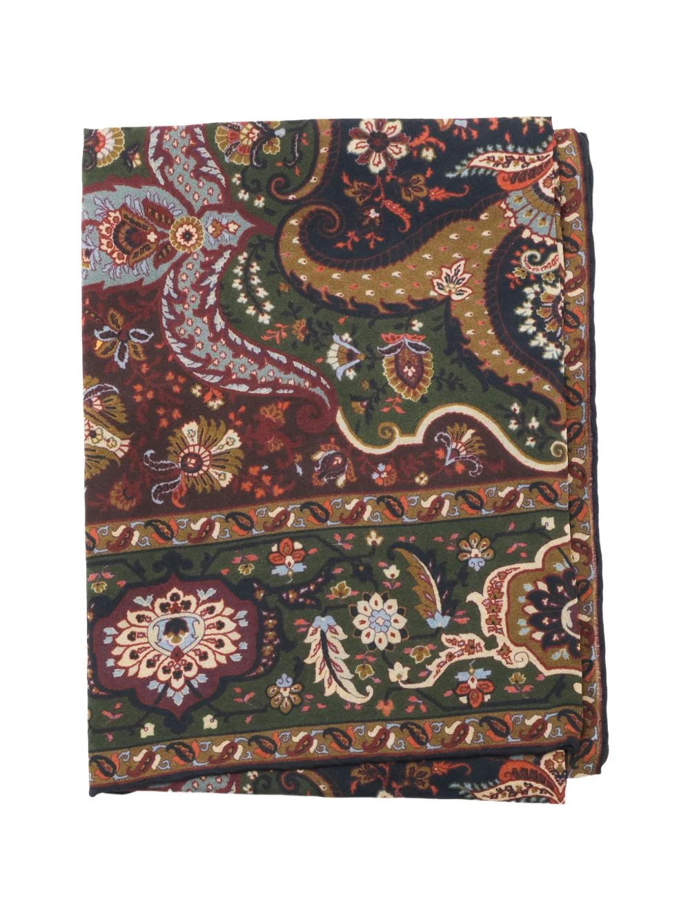 silk-blend jacquard scarf with houndstooth motif and print - 1