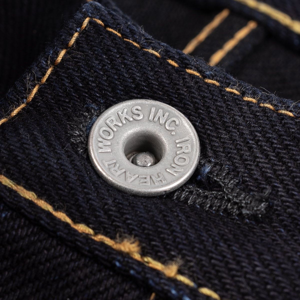 IH-634S-21ib 21oz Selvedge Denim Straight Cut Jeans - Indigo/Black - 9