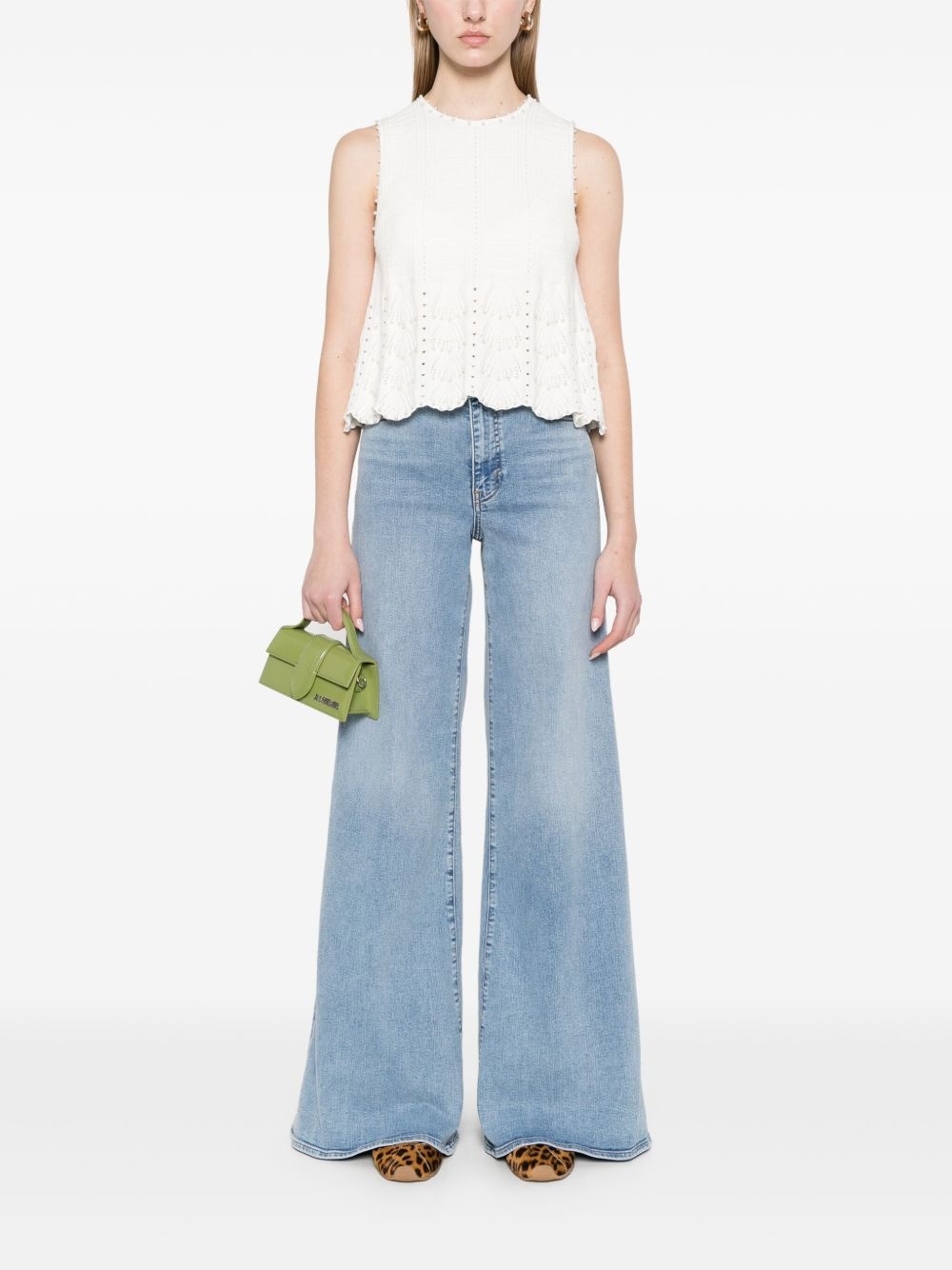 faux-pearl-detailed top - 2