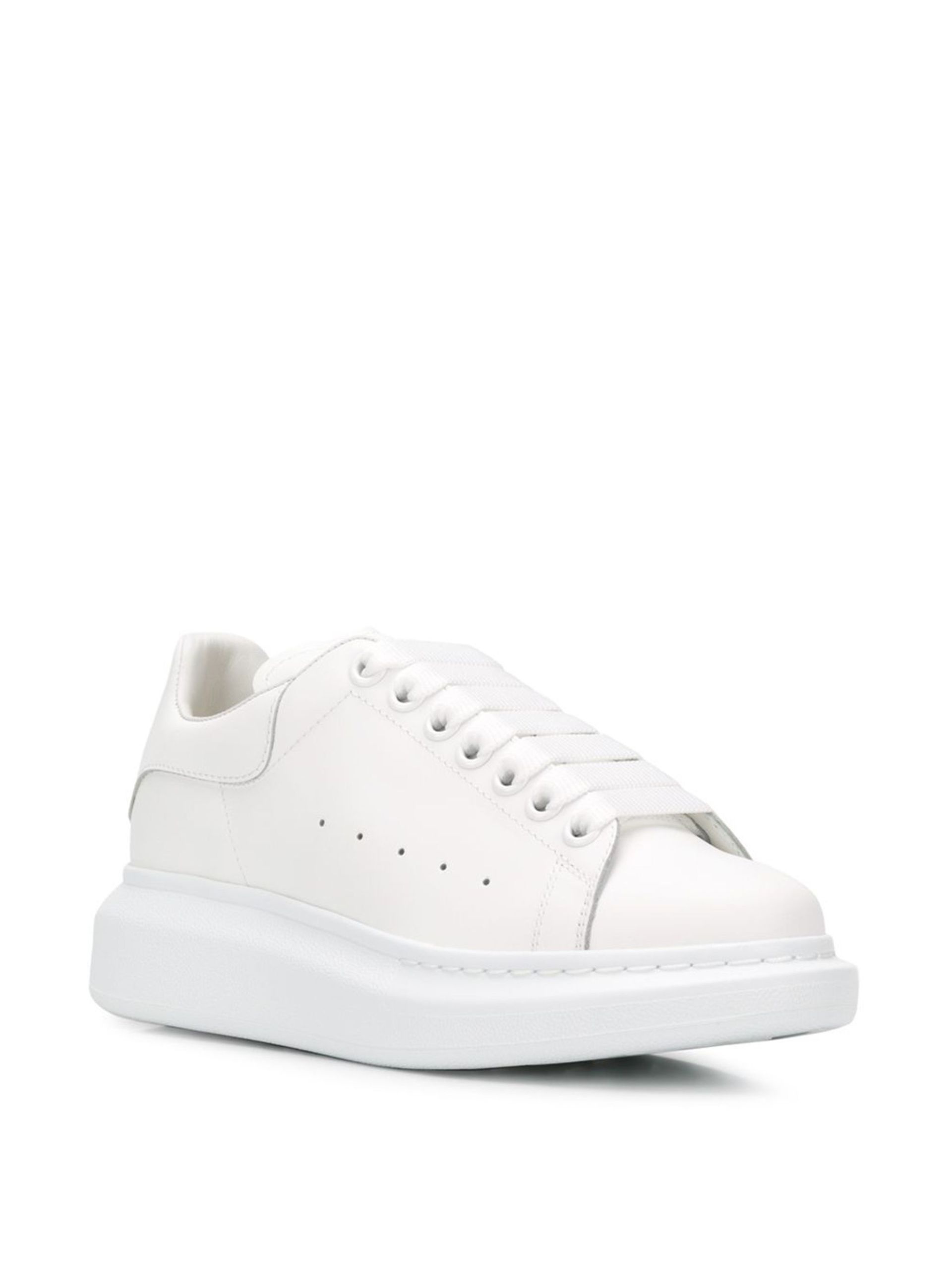 White Oversized Leather Sneakers - 2
