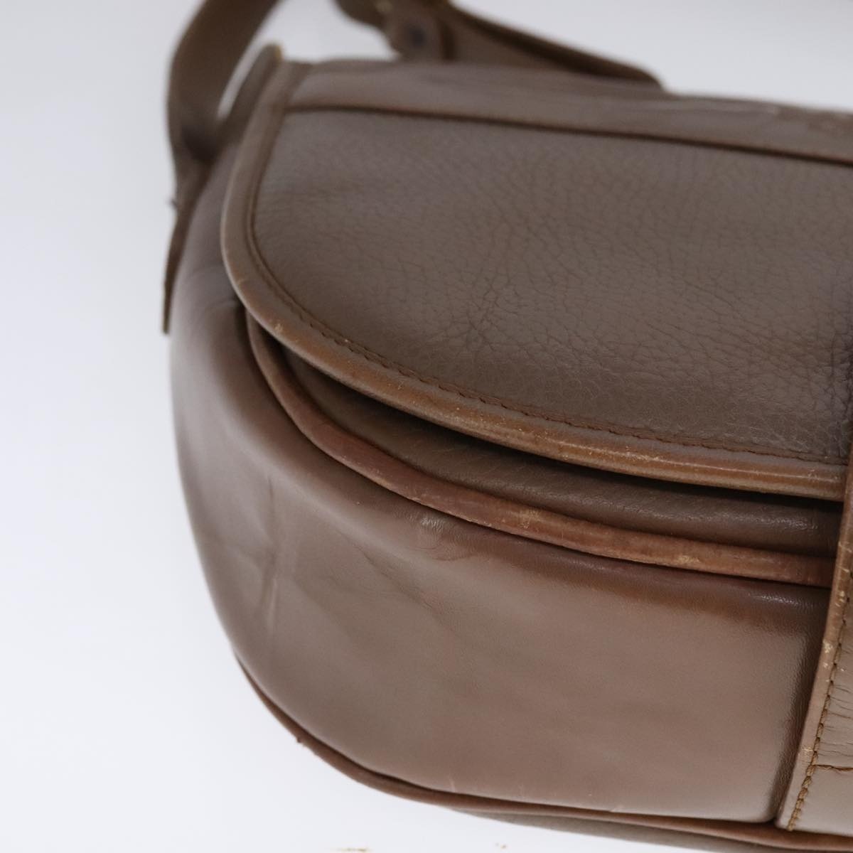 Burberry Shoulder Bag Leather Brown Silver - 14